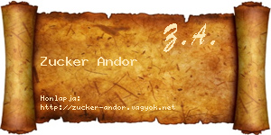 Zucker Andor névjegykártya