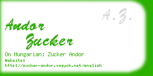 andor zucker business card